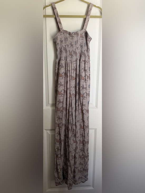 two fly Pants - Rayón romper the trailride print jumpsuit M western rodeo country horse cowgirl
